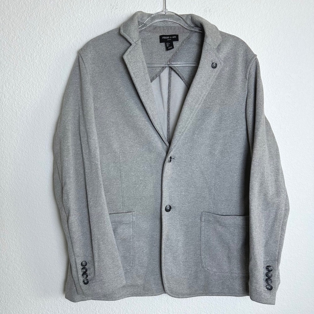 Porter & Ash London Mens Large Gray Knit Unstructured Blazer Sport Coat Jacket
